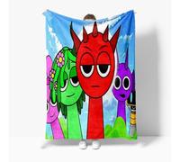 Hzsyc Kids Sprunki Throws Blanket Sprunki 3D Figure Printed Blanket - Soft Nap Blanket Flannel Blanket (G,XS: 40in x 60in)