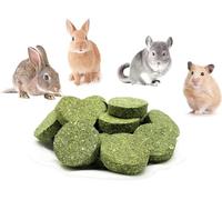 HZSZJMN 10Pcs Bunny Chew Toys for Teeth, Handmade Timothy Hay Cakes for Chinchilla Guinea Pig Hamsters Prairie Squirrels Gerbils Rabbit Chewing