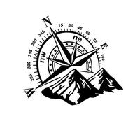 Hztuang 1 Pcs Car SUV Side Body Sticker Compass Mountain Decals Sticker for SUV SUV SUV Waterproof