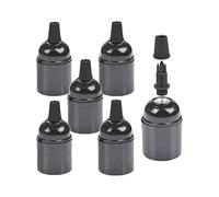 Hztuang 6-Pack Bakelite Lamp Holder E26/ E27 Light Socket Vintage Bulb Socket ES Screw Lampholder for Ceiling/Pendent/Floor