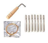 Hztuang 7 Metal Harp String + 7Pcs String Pin Nails + Tuning Wrench,for Lyre Harp Small Harp Musical Stringed Instrument