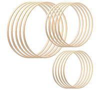 Hztuang Bamboo Floral Hoop, 15 Pack 3 Sizes Dream Catcher Bamboo Wood Circle Ring for Wedding Decor Dream Catchers and Crafts