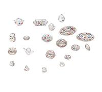 Hztyyier 1:12 Dollhouse Teacup Set, Traditional Miniature Ceramic Teacup Set for DIY Dollhouse, Safe and Durable [Porcelain Tea Party], for Christmas (36 Type3)