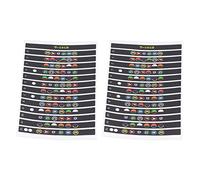 Hztyyier 10 Sheet Guitar Fretboard Stickers Easy Learning Note Scale Decals for Beginner Guitarist Practice, Adhesive Sticker Set for All Guitars (T-101B [Black background and colorful surface])