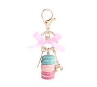 Hztyyier 12cm Macaron Keychain Ring, Colorful Alloy Keychain Adorable Macaroon Eiffel Tower Keyring Bag Pendant Car Charm Decoration(#4)