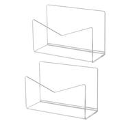 Hztyyier 2 Pack Acrylic Mail Organizer, Vertical Letter Holder Stand with Transparent Design for Home Office School, Desk Envelope Rack File Folder (Transparent)