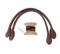 Hztyyier 2Pcs 40cm Leather Handbag Straps, Leather Purse Handles Totebag Straps Replacement Strap for DIY Hand Accessories(Brown)