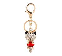 Hztyyier 3D Kitten Sparkling Keychain Blingbling Crystal Rhinestone Keyring CharmKitty Keyring Purse Car Hanging Pendant Gift Handcraft Materials