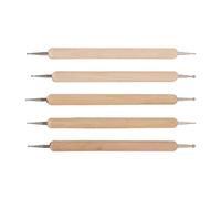 Hztyyier 5 Pcs Double End Tracing Dotting Stylus, Composite Wood and Steel, Firm Grip Engraving Tool Set for Pottery and Sculpture Projects