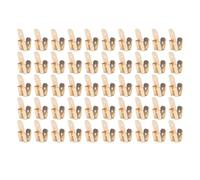 Hztyyier 50Pcs Brass 6.35mm Double Headed Piggyback Spade Connectors for Quick Installation in Sound Systems, Lightweight and Portable Design (Gold)