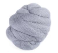 Hztyyier 55 g Ball of Chunky Wool Felting Wool Fibre Yarn Roving for Needle Felting DIY Material (Grey)