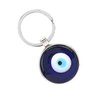 Hztyyier 7cm Blue Evil Eye Hanging, Hamsa Lucky Evil Eye Keyring Round Beads Ornaments for Men Women Bag Decoration Gift