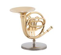 Hztyyier 8x4.3x7.2cm Gold Plated Instrument Ornament Replica Musical ModelMini French Horn Ornament for Christmas Birthday Gifts Gifts