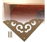 Hztyyier Ancient Brass Clouds Shaped Corner Protection Protectors for The Housing Edge Decor, Set of 5 Corner Protection for Ancient Breast, Made from Pure Brass for Desk or Jewelry Box (Antique