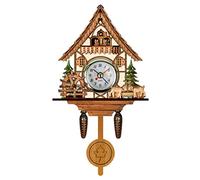 Hztyyier Antique Wooden Cuckoo Clock Traditional Northwest European Style Auto Swing Bell Pendulum Home Decor Hanging Cuckoo Clock (CM005)