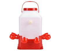 Hztyyier Automatic Poultry Waterer, Large Capacity 10L 4 Bowls Multifunctional Plastic Poultry Feeder and Waterer, with Quick Design, for Farm Chicken Duck