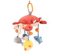 Hztyyier Baby Bed Rattles Hanging Plush Crab Bell Toys for Infant, Mirror Design Stuffed Crab Hanging Bell with Animal Dolls for Stroller/Crib Play Mats (Plush Crab Set TM257)