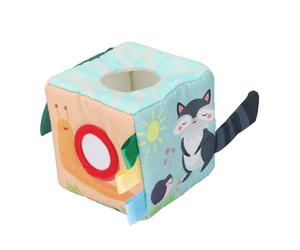 Hztyyier Baby Tissue Box Toy Ergonomic Design Colorful Tissue Box for Infants Fine Motor Skills Development (A)