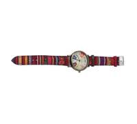 Hztyyier Boho Women's Multicolor Bohemian Style Brass Button Battery Watch for Boho Lovers PU Leather (Blue)