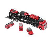 Hztyyier Boys' Car Carrier Truck with 6 Small Cars, Pull Back Truck Toy for Imaginative Play, Separable Transporter Toy for Model Collectors, Alloy Construction Vehicle Playset