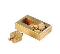 Hztyyier Brass Leather Edge Roller, Adjustable Oil Applicator Tool with Extra Rollers for DIY Leather Crafting, Belt and Strap Processing