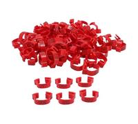 Hztyyier Chicken Leg Bands 100 Pieces Poultry Leg Rings 20mm Chicken Leg Tags Easy to Attach Leg Bands with Numbered 1 To100 for Ducks Chicks Pigeons Geese Quail (Red)