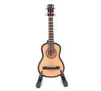 Hztyyier Classical Guitar Model Exquisite Wooden Decoration Mini Guitar for Bookcase Desk Music Room Wood Color 8cm, Children/Musician Friends (Wood color 8cm)