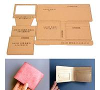 Hztyyier Clear Acrylic Wallet Pattern Stencil Wallet Template Drawings Set For Leather Craft DIY Tool, Finished Product Size: 9 x 10.5 x 1cm