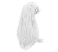 Hztyyier Curly Long Doll Hair Wig with a Three-part Internal Stitch Hat, High-temperature Fiber Material, Mesh Wig for 1/3 Doll Scope 21-24 Cm (White)