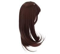 Hztyyier Curly Long Doll Hair Wig with a Three-part Internal Stitch Hat, High-temperature Fiber Material, Mesh Wig for 1/3 Doll Scope 21-24 Cm (Chestnut Brown)