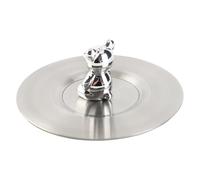 Hztyyier Cute Bear Cup Cover, Stainless Steel, Design, Artistic Rounded Edges for Mugs and Glass Cups (Silver)