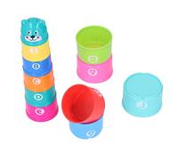Hztyyier Educational Toy Set with Stacking Cups for Bathing - Encourages Fine Movements, Hand-Eye Coordination and Visual Development - Suitable for Toddlers and Babies 11 Piece Stacking Cup Toys
