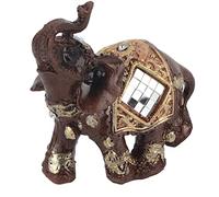 Hztyyier Elephant Decoration, Good Luck Feng Shui Elephant Statue, Resin Figurine Elephant for Wealth Lucky Figurine Home Decor Gift (S)