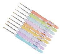 Hztyyier Ergonomic Crochet Hooks Set, 9 Piece Aluminum Knitting Needles Kit, 0.8mm-2.75mm, Non-Slip Handles with Size Labels, for DIY Crafts, Scarves, Hats, Gloves