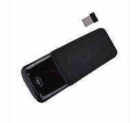 Hztyyier Flexible 2.4GHz Foldable Wireless Touch Mouse USB Receiver for Game Lovers, Universal Compatibility, Black (White) (Black)