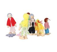 Hztyyier "Happy Family Dollhouse, People, Exquisite Workmanship Set for Creative Play Interaction with Children, Material Birch Wood