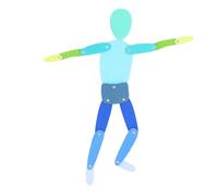 Hztyyier Innovative Wooden Stick Man Puzzle Toy with Moving Limbs for Developing Logical Thinking Skills Basswood Material (Blue)