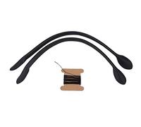 Hztyyier Leather Purse Handles Totebag Straps, 2Pcs 40cm Leather Handbag Straps Replacement Strap for DIY Hand Accessories(Black)