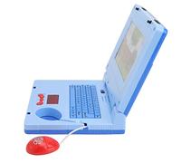 Hztyyier LED Kids Learning Laptop with Progressive Level Education and Music Clips for Early Computer Awareness Skills (Blue Non Retractable Mouse)