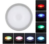 Hztyyier LED Light Base Multicolor Round Show Stand Display Base Plate for 3D Crystal Glass Art Colorful Light Crystal Display Base Stand Ornaments