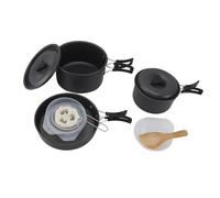 Hztyyier Lightweight Camping Cookware Set for 3-4 Persons Anti Stick Pots and Pans Kit with Unique Pan Design Complete Set Including Bowls and Accessories Portable for Outdoor Cooking