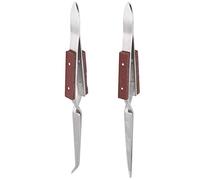 Hztyyier Lock Tweezers Set, 2-Piece Stainless Steel Soldering Tools, 35 cm, Silver