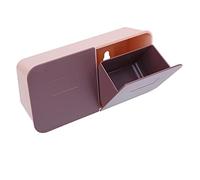 Hztyyier Makeup Box, Clear Makeup Organizer, Ergonomic Cotton Pad Holder with Removable Flip Cover for Bathroom Use (Pinkish Purple)