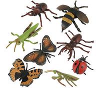 Hztyyier Mini Bug Insect Toys FiguresPlastic 3D Insect Model Kit Baby Kids Educational Toys Photography Props, 8pcs Miniature Insect Toys & Fake Bugs Animal Model Hands, Robots