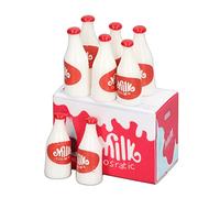 Hztyyier Miniature Dollhouse Milk Bottle Set, Vivid Details, Dual Purpose for 1:12 Dollhouse or 1:6 Miniature House, Gifts for Puppeteers, Plastic (Red)