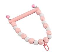 Hztyyier Multifunctional Wooden Bird Swing Perch Toy Climbing Stick Design for Parrots, Made From Solid Wood (Pink)
