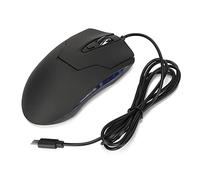 Hztyyier Multimedia Keys Wired Mouse Blue Backlit Type C Ergonomic Design Adjustable DPI for Office Study, 6 Keys