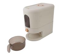 Hztyyier Multipurpose Rice Container Large Grain Dispenser with Lid 11lb Automatic Rice Box for Kitchen Food Storage (Cream White)