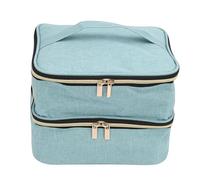 Hztyyier Nail Polish Organizer Bag, Holds 30 Bottles Double Layer Nail Kit Storage Case with Removable Dividers and Elastic Bands, for Gel Polish Manicure Tools and Makeup Accessories