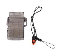 Hztyyier Plastic Storage Tube, Airtight Mini Containers with Rubber Sealing Circle, Compact Lightweight Design with Lanyard for Outdoor Sports, Jewelry, Keys and Small Items (Black)